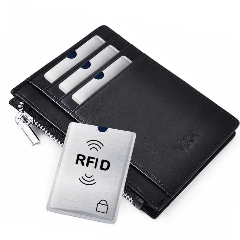DAITET RFID Blocking Sleeves, Set of 10 Credit Card Holders & 4 Passport Protectors for Men & Women and Wallet Trifold Leather Bifold Wallet - Image 4